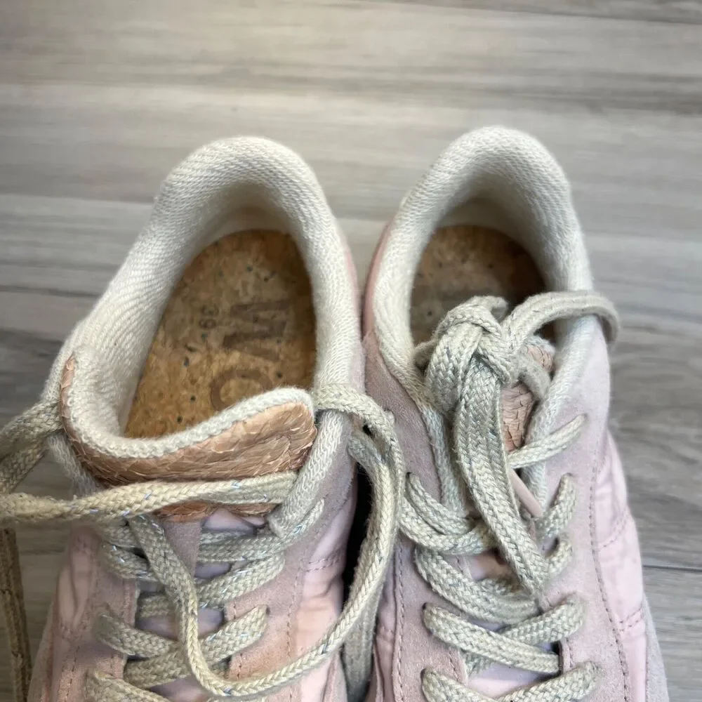 WODEN NELLIE Women's Pink Suede &‎ Nylon Soft Sneaker Shoes Size 7.5